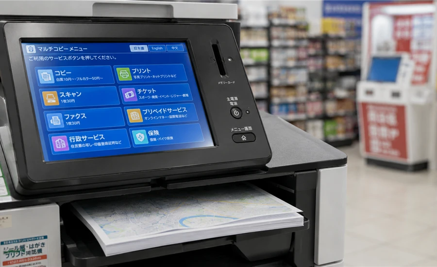 コンビニでスマホのグーグルマップを印刷する方法